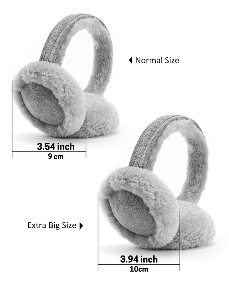 Aurya Ear Muffs - Classic Unisex Ear Warmer Winter Outdoor Earmuffs for Women (Standard, Gray) - Image 3